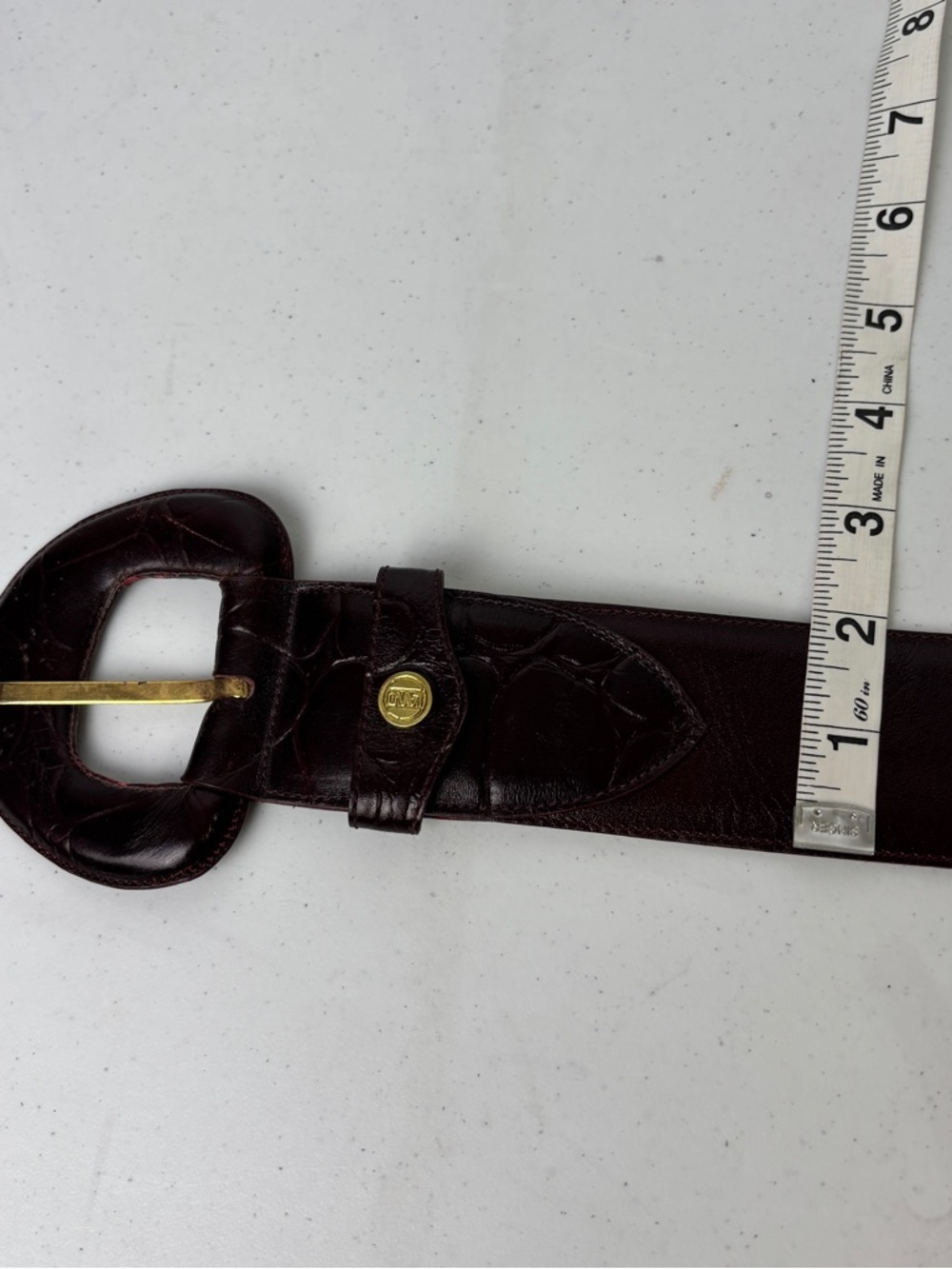 Land Dark Burgendy Leather Belt - Picture 5 of 6